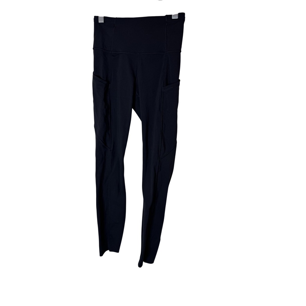 Lululemon Leggings Womens 2 Black Ankle Mid Rise Side Pocket Yoga Athletic